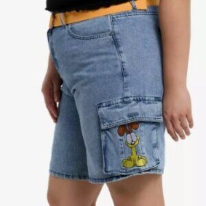 Garfield & Odie Denim Cargo Shorts Plus Size